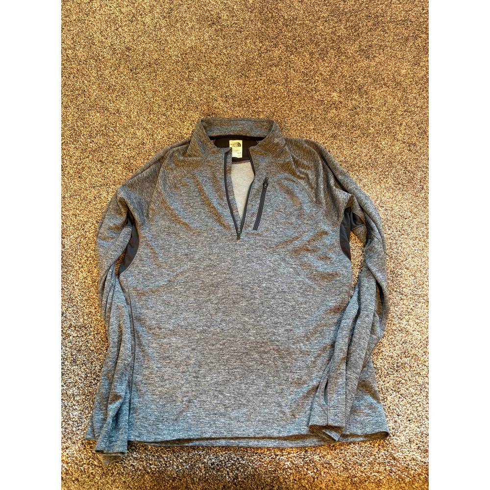 The North Face Pullover Men's Medium Gray FlashDry Quarter Zip Shirt Athletic
